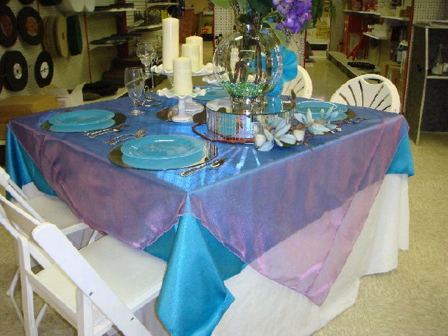 Rental store for OVERLAYS,  ORGANZA   PLUM 72X72 in Kingsport TN